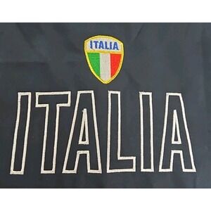 Italia Full Zip Sweatshirt, CHIP BLACK with Italian Flag Accents  Size 3XL Men's